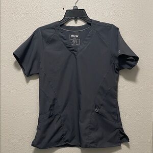 Wink W123 Small Charcoal scrub top Active Stretch